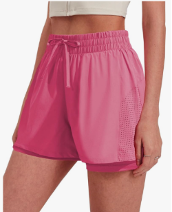 Pinspark womens High Waisted Quick Dry Gym Shorts with Pocket, Size XS