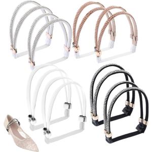 4 Pairs High Heels Shoe Straps, Rhinestone Shoelace For Heels, Detachable Shoe Straps, Shiny Shoelaces for Sandals and Slippers, Prevent Falling Anti Loose Shoelace Accessories for Girl and Women