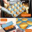 7in1 Silicone Bakeware Baking Set, Kitchen Bake Pans Molds Tray for Oven with BPA Free Round/Square Cake Pan, Loaf Pan, Muffin Pan for Bread Pizza Cheesecake Cupcake Pie Desserts (Blue)