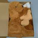 HyDren Nurturing Dog Stuffed Animal Sets Soft Cuddly Golden Retriever Plush Toys Nursing Mommy Dog with 4 Stuffed Baby Puppies for Kids Birthday Christmas Party Favor Gifts (Golden Retriever)