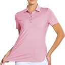 M MAELREG Womens Golf Shirt Short Sleeve 5 Buttons Quick Dry Casual Solid Moisture Wicking Tennis Polo Shirts for Women (M)