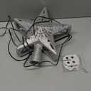 Christmas Tree Topper Lighted with 6 Patterns Projector, Christmas Star Tree Topper Built-in 3D Glitter LED Rotating Lights, Hollowed Christmas Tree Ornament for Xmas Party Holiday Decoration(Silver)