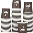 LITOPAK 500 Pack 4 oz Paper Cups, Brown Disposable Hot Coffee Cups for Party, Picnic, Travel, and Events