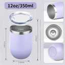 12oz/4 Pack Stainless Steel Wine Tumbler with Lids, Double WallVacuum Stainless Steel Travel Tumbler,Insulated Wine GlassesTravel Tumbler for Cold & Hot Drinks,Cup for Champaign Coffee(Cool color)