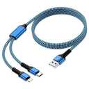 Multi Charging Cable USB to USB C , 4ftFast USB Cable with Type C/Lighting Port for iPhone 16 Pro Max 15 14 13 iPad Multiple Phone Charger Cord-Not Support CarPlay