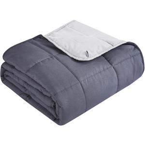 Topcee Weighted Blanket for Adults (25 lbs, 60" x 80") Queen Size Soft Cooling Heavy Blanket Sleeping, Apply to 240-260 lbs Body, Thick Breathable Blanket with Glass Bead, Easy Care, 14-dark Grey&light Grey, 60"×80"-25lbs