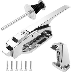 Walk in Cooler Door Handle,Walk in Freezer Door latches Heavy Duty kit with Key and Solid Metal Push Rod, Offset -1/5 In-3/5 in(Offset) and 5.9" Solid Metal Interior Release Handle