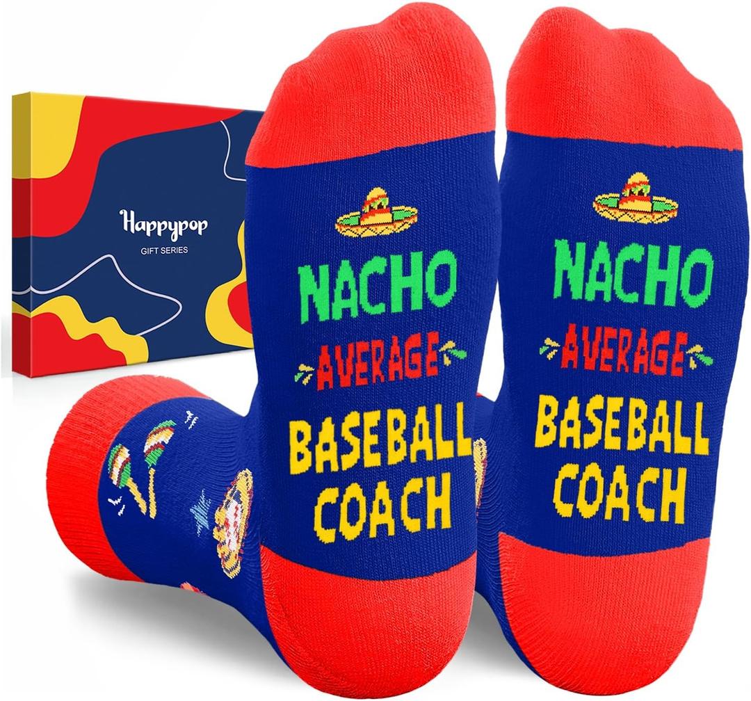 HAPPYPOP Appreciation Coach Gifts - Socks for Baseball Soccer Basketball Softball Coach (Blue)