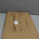 Elevated Cat Hammock Bed - 66LBS Weight Capacity Cat Bed for Large Indoor Cats & Small Dogs, All-Season Plush & Breathable Mesh Mat, Raised Pet Supplies with Sturdy Metal Frame, Cream White