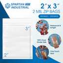 Spartan Industrial - 2 X 3 (1000 Count) 2 Mil Clear Reclosable Zip Plastic Poly Bags with Resealable Lock Seal Zipper