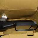 Driver Side Mirror Compatible with 2009-2018 Dodge Ram 1500,2010-2018 Dodge Ram 2500 3500,Tow Mirrors with Power Glass Heated Turn Signal Light Puddle Lamp(Black) (Left)