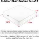 Favoyard Patio Chair Cushions 19 x 19 x 3 Inch Waterproof Outdoor Seat Cushions for Patio Furniture 3-Year Color Fastness Garden Sofa Couch Chair Pads with Handle & Adjustable Straps Set of 2, Beige