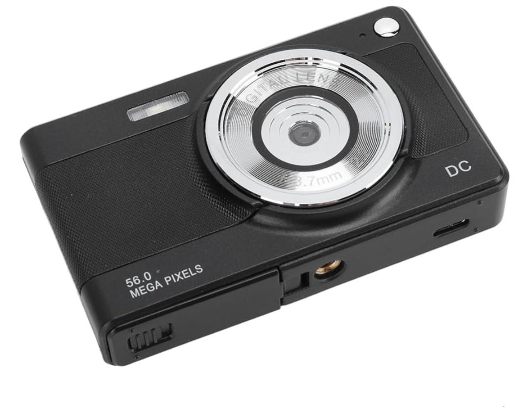 56MP 1080P Digital Camera, 8X Digital Zoom Auto Focus Point and Shoot Video Camera with 2.8 Inch Display, Compact Travel Vintage Camera Gifts for Teens Students Adults (Black