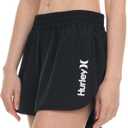 Hurley 5" Swim Board Shorts for Women Swimming Bottoms with Pockets (Small, Black)