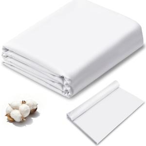 SHENLIU 10 Yards White Cotton Fabric, Natural 100% Cotton Poplin Fabric by The Yard, 59 Inches Wide Bleached Muslin Linen Fabrics Material for Sewing Apparel Cloth Soft Embroidery Quilting(10 Yards)