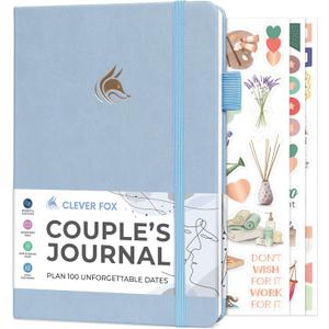 Clever Fox Couples Journal  Couples Date Night, Activity & Journaling Workbook  Relationship Book to Plan Dates & Fill Out Together  Engagement Gift Ideas  A5 Size (Periwinkle)