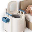 Bedside Commode, Upgraded Safety Commode Toilet for Elderly and Disabled, Potty Chair for Adults with Detachable Armrest, 16.3" Seat Width, 500lbs Heavy Duty - Bedside Commodes for Seniors