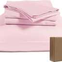 BIOWEAVES 100% Organic Cotton Sheets, 300 Thread Count 4-Piece GOTS Certified Bed Sheet Set Fits Mattress Upto 17" Deep Pocket, Soft & Silky Sateen Weave (Queen, Blush Pink)