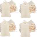 Tayfremn 200Pcs Cotton Drawstring Bags, Reusable Muslin Bag Natural Cotton Bags with Drawstring Produce Bags Bulk Gift Bag Jewelry Pouch for Party Wedding Home Storage, Natural Color (4 x 6 Inches)