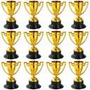 HFXXAD 12 Pcs Mini Trophies Bulk for Kids, Plastic Gold Small Trophy Cups for Sports Tournaments and Competitions(3.4in)