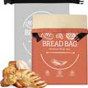 Bread Bags for Homemade, Beeswax Reusable Bread Bag for Sourdough 2-Pack, XL-Reusable Waxed Food Storage Bag to Keep Sourdough Fresh, Freezer-Safe, Eco-Friendly (Orange&Grey)