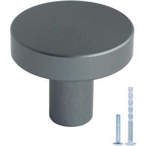 10 Pack Grey Cabinet Knobs Dresser Knobs, Solid Kitchen Cabinet Knobs Drawer Knobs, Metal Grey Knob for Cabinets and Drawers (Gray)