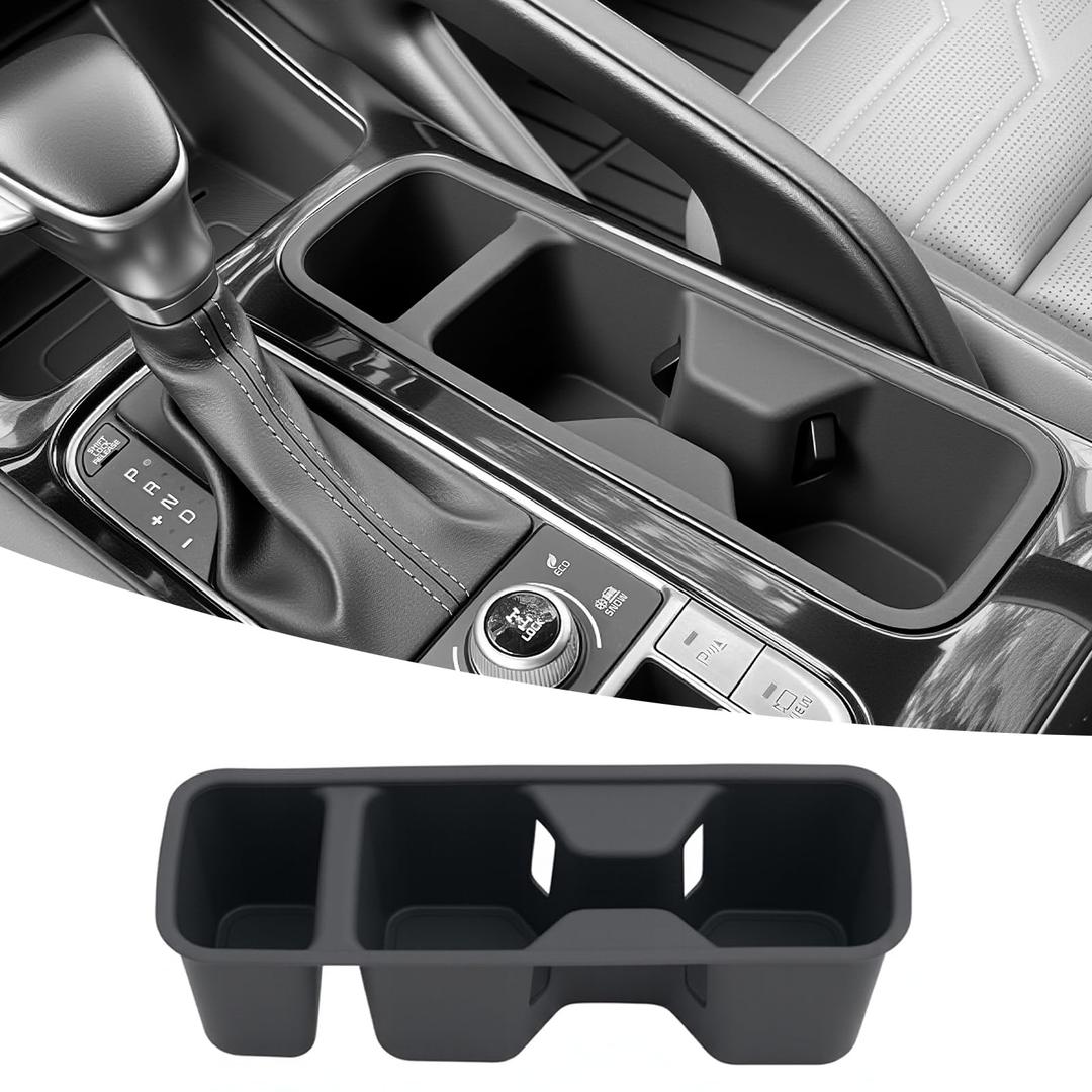 OUSUWO Cup Holder Organizer Compatible with 2020-2025 Kia Telluride LX S EX SX Accessories, Noise-Free Water & Dust Proof Silicone Insert Console Drink Holder for 20-25 Kia Telluride Accessories
