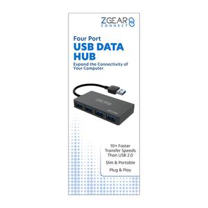 ZGear 4 Port USB Hub - Black, 1 ct