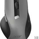 acer Wireless Mouse for Laptop, 2.4GHz Computer Mouse 3 Adjustable DPI Office Cordless USB Mice with USBA Receiver, 6 Buttons, 1600 DPI, Medium to Large Sized Hands (Grey)