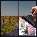 One Way Privacy Window Film,Premium PET Material,Daytime Reflective Heat Control Anti UV Door Sticker,Window Tint for Home Office Living Room,Cosmic Black,31.5 Inch x 16.4 Feet 2 Pack