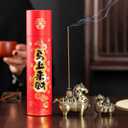Gallop Toward Prosperity: Alloy Horse Incense Burner Holder-2-in-1 Stick & Coil Incense Tray,Feng Shui Home Decor for Meditation,Yoga,Office (Large)