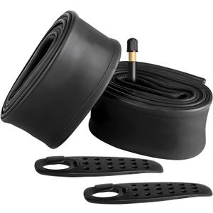 Pack of 2, 26 Inch Bike Tube 26x2.125 26x2.20 26x2.25 26x2.30 26x2.35 26x2.40 Heavy Duty Bicycle Tube with 2 Tire Levers, 48mm Schrader Valve Premium Quality Butyl Inner Tube