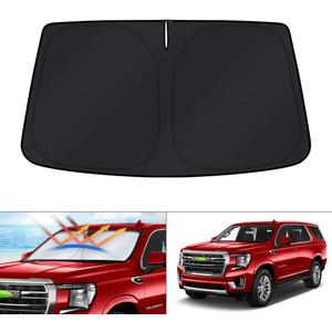 KUST Windshield Sun Shade fit for 2021-2025 Chevrolet Suburban/Chevy Suburban/GMC Yukon XL Accessories, Sun Visor Protector Foldable Blocks UV Rays Keep the Car Cooler