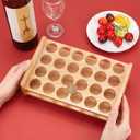 24 Shot Glass Tray Holder, Bar Acrylic Shot Glasses Holders Wine Glass Cup Serving Tray Cups Organizer Shot Glass Display Bar Accessories for Party, Bar, Club, Hole: 1.77"