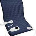 Deepsoon Heating Pad,Electric Heating Pads for Back,Neck,Abdomen,Moist Heating Pad for Shoulder,Knee,Arms,Legs,Dry/Moist Heat & Auto Shut Off,Christmas Gifts for Men and Women,Navy Blue,24x12 Inch