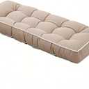Outdoor Bench Cushion with Ties,41 inch Water-Resistant Thick Tufted Loveseat Seat Cushion for Patio Furniture (Khaki)