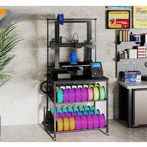 3D Printer Filaments Storage Rack Rolling 3D Printing Stand with Wheels Spool Holder Filament Organizer for PLA/ABS/PETG/TPU 3D Printer Table Workbench for Studio,Office, Garage, Workshop
