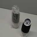 XinXu Gravity Electric Pepper and Salt Grinder Set, Adjustable Coarseness, Battery Powered with LED Light, One Hand Automatic Operation, Black -2 Pack