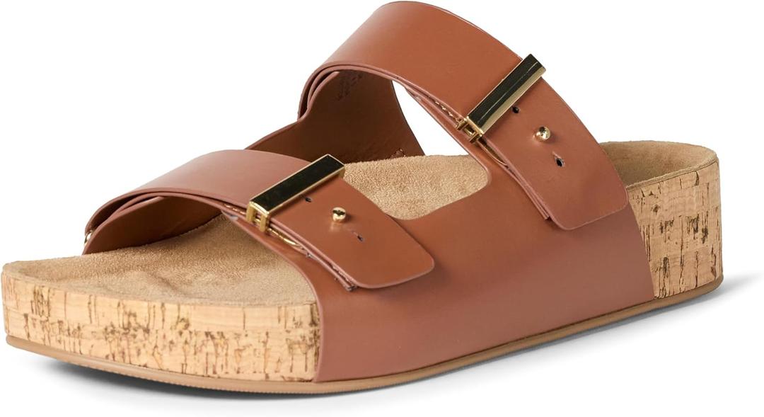 Amazon Essentials Women's Cork Sandals (8, Tan)