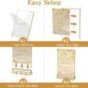 Dynta Acrylic Sign Holder 4x6 8 Pack Double Sided Clear Plastic Display Stands, Tabletop Menu Holder, Flyer Display for Wedding, Party, Restaurant, Office, Retail (Gold Frame)