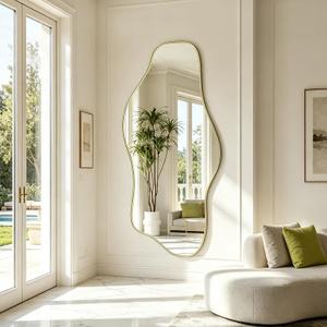 Irregular Full Length Mirror, Abstract Frameless Mirror
