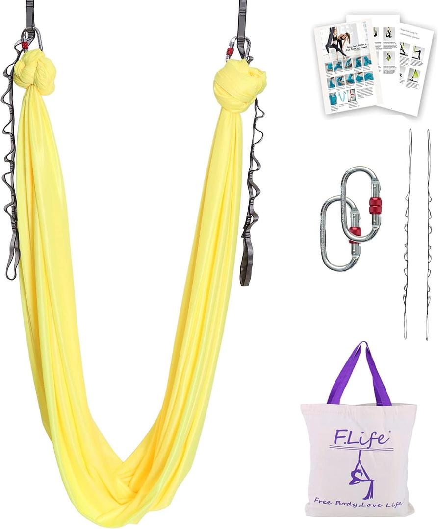 Aerial Silk Yoga Hammock & Swing for yoga Inversion,Strength training,starter hardware kit