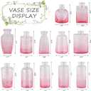 RUCKAE 12 Pack Glass Bud Vases Mini Flower Vase Small Vintage Vases for Centerpiece Table Wedding Decorations Home Decor Party (Gradient Pink)