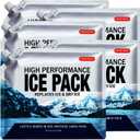 Reusable Ice Packs for Coolers Long Lasting Gel Freezer Packs for Cooler Bag Lunch Box, Keeps Food Cold Fresh (5 Pack, S(6.5"x7.5"))