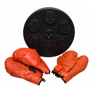 Music Boxing Machine for Adults Kids, Smart Boxing Training Machine with Gloves, Wall Mounted Punching Machine, Reflex Training Suitable for Home,Office,Gym