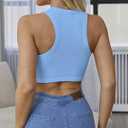 Crop Tank Tops for Women Trendy Sexy Teen Girls Going Out Tops Cute Summer Cropped Sleeveless Knit Ribbed White/Black (US, Alpha, Small, Regular, Regular, Blue) (Blue, Small)