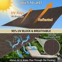 8X10 FT 90% Sun Shade Cloth, Sunblock Shade Fabric with D-Rings, Sunshade Cover for Patio Pergola Deck, UV Protected Breathable Netting with Zipties & Ropes, Mocha
