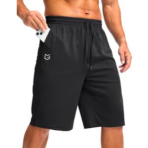 G Gradual Men's Athletic Shorts with Pockets 11" Long Basketball Shorts Lightweight Quick Dry Gym Workout Shorts for Men, Large