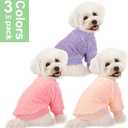 POMIU Dog Sweater, Dog Sweaters for Small Medium Dogs or Cat, Warm Soft Flannel Pet Clothes for Dogs Girl or Boy, Dog Shirt Coat Jacket (Peach+Purple+Rose, Large)