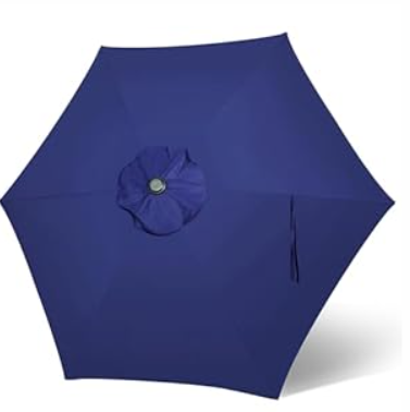 Blissun 7.5ft Patio Umbrella Replacement Canopy, Market Umbrella Cover, Outdoor Table Umbrella Canopy for 6 Ribs (Navy Blue)